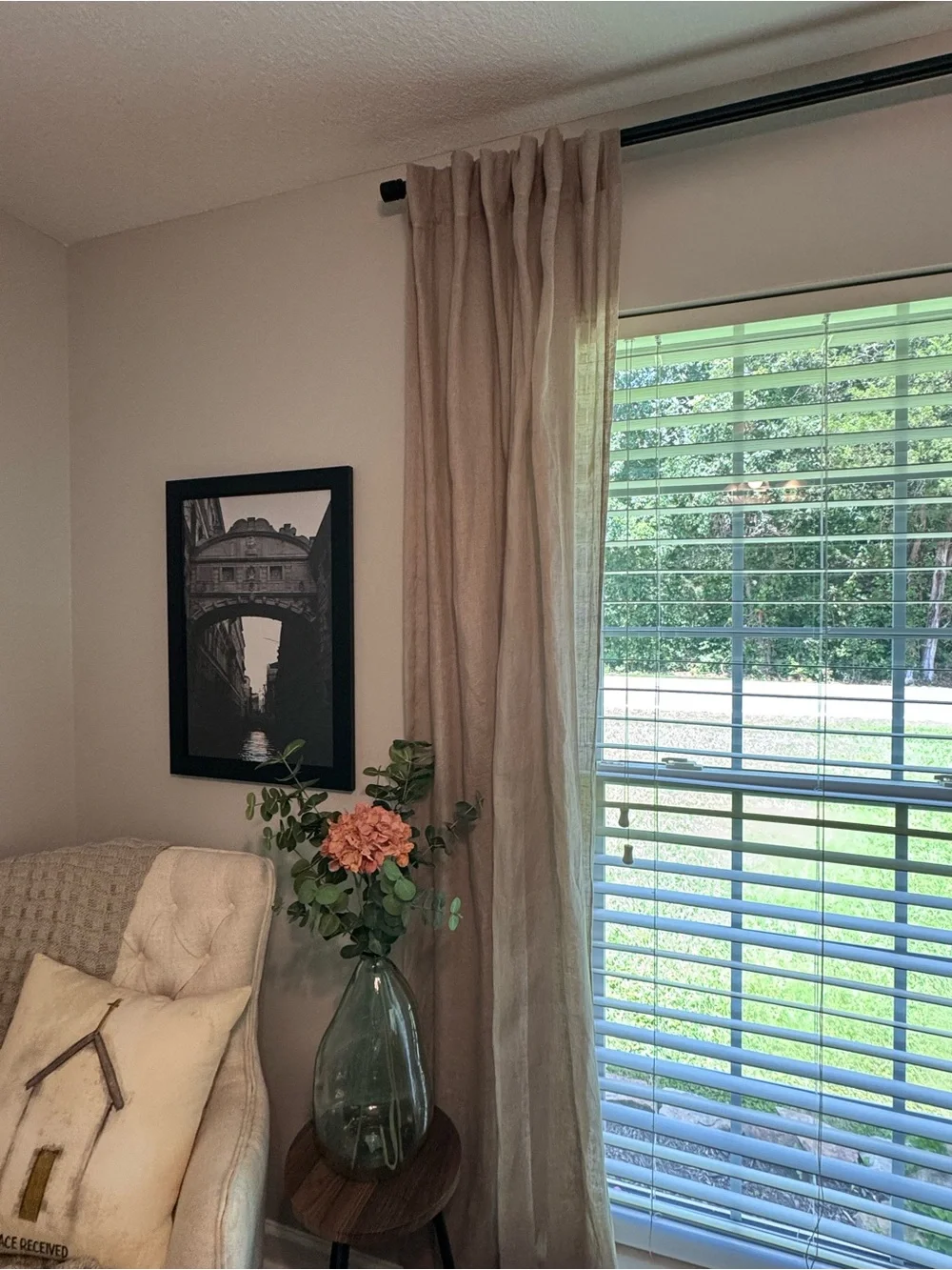 West Elm Linen Light Dusty Rose Curtains - Soft Neutral Drapes